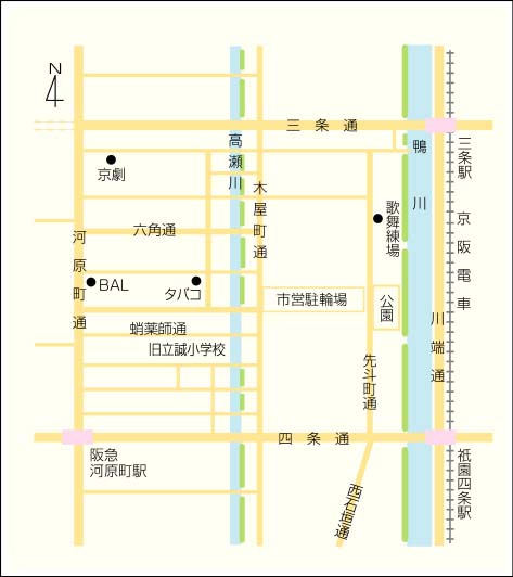 京都・木屋町の地図